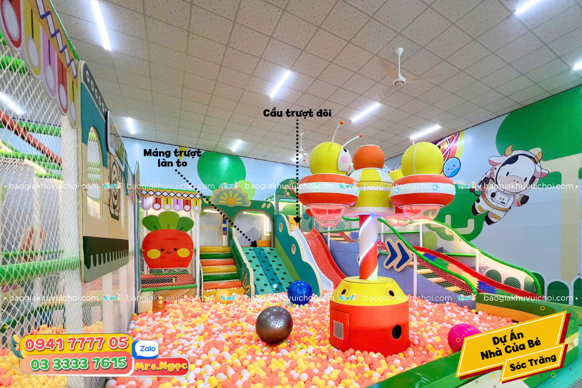 Gợi ý tích hợp đa dạng cầu trượt trong nhà liên hoàn