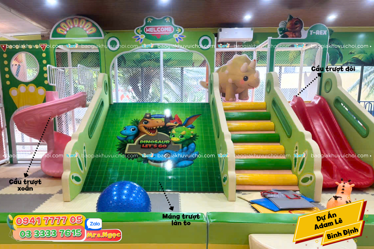 Gợi ý tích hợp đa dạng cầu trượt trong nhà liên hoàn