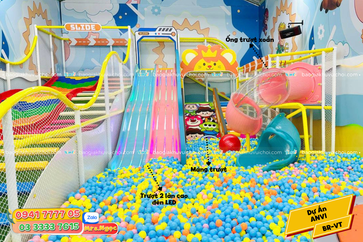 Gợi ý tích hợp đa dạng cầu trượt trong nhà liên hoàn