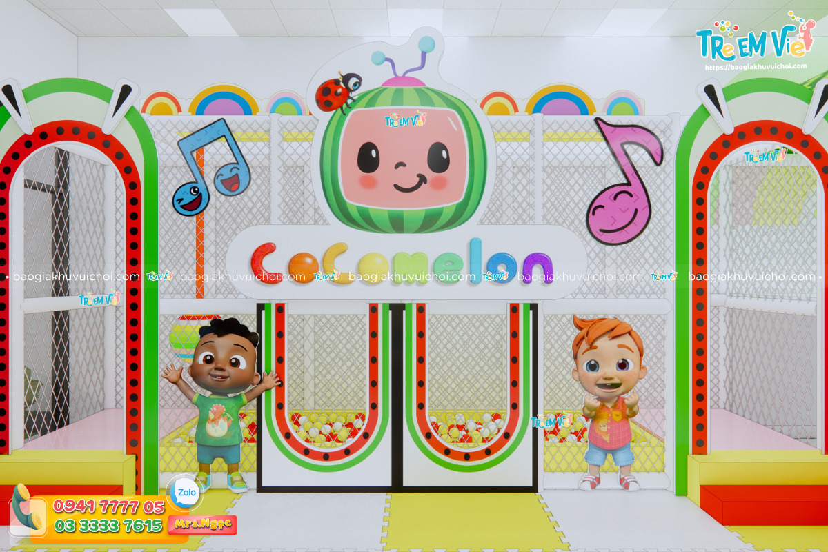 Mẫu Zipline Khu Vui Chơi Trong Nhà Chủ Đề Cocomelon
