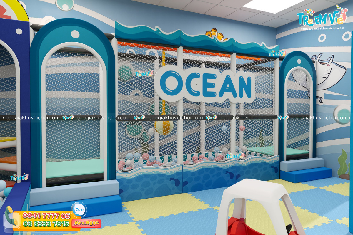 Mẫu Zipline Khu Vui Chơi Trong Nhà Chủ Đề Đại Dương