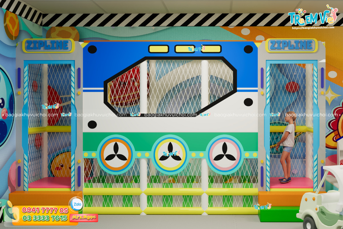 Mẫu Zipline Khu Vui Chơi Trong Nhà Chủ Đề Không Gian