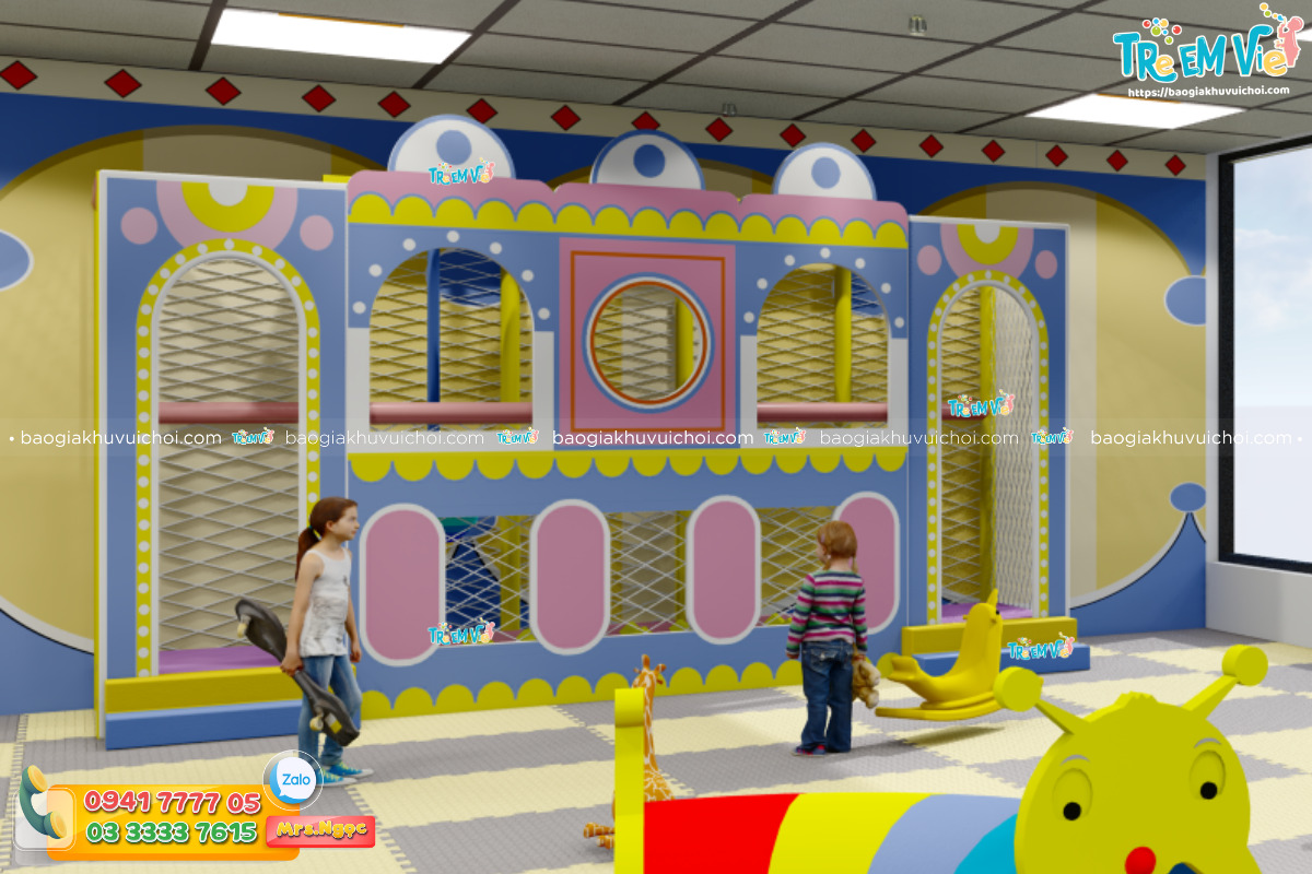 Mẫu Zipline Khu Vui Chơi Trong Nhà Pastel (2)