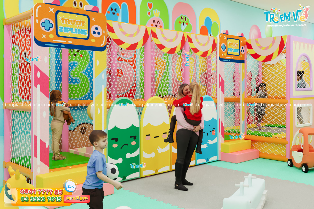 Mẫu Zipline Khu Vui Chơi Trong Nhà Pastel