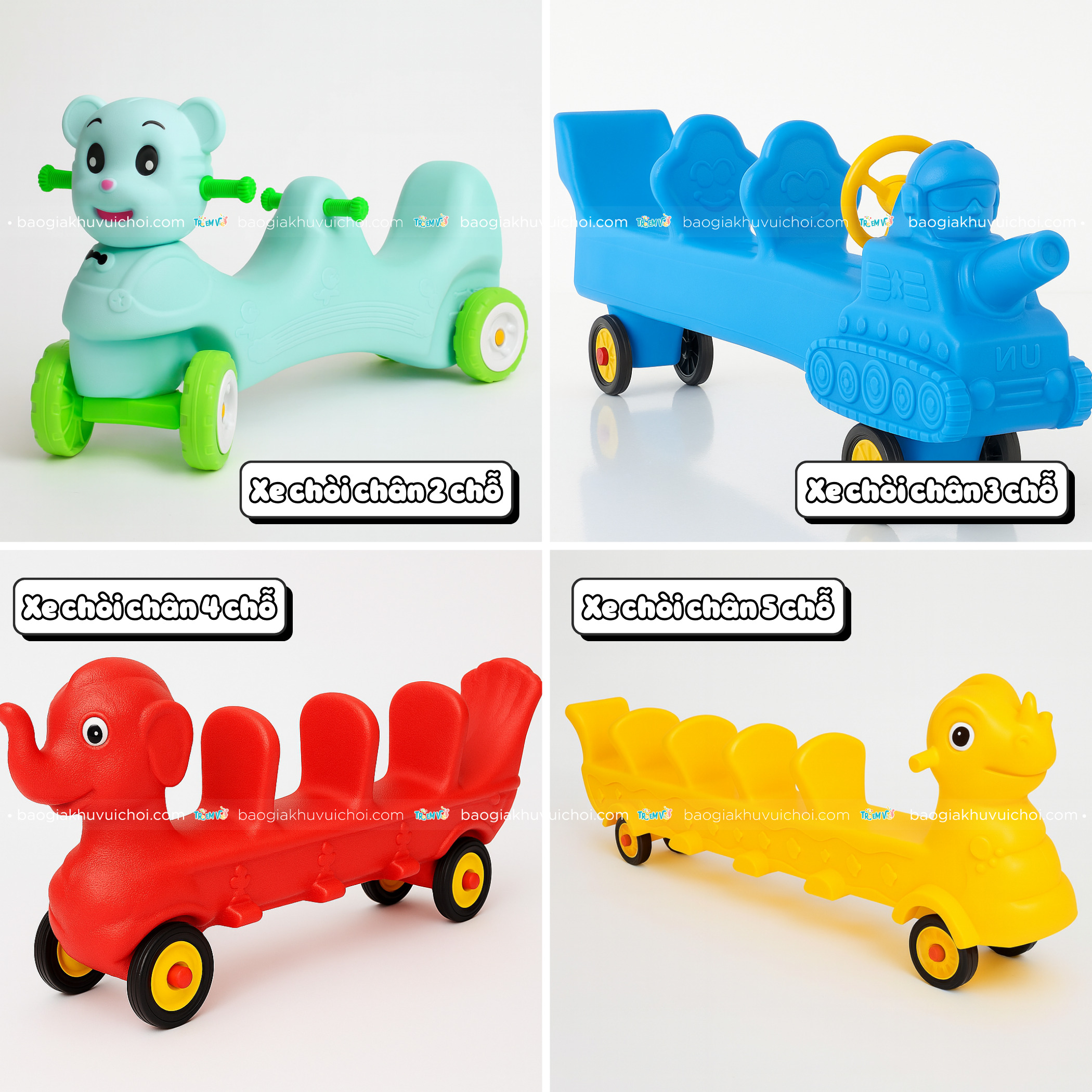 Xe chòi chân khu vui chơi nhiều chỗ