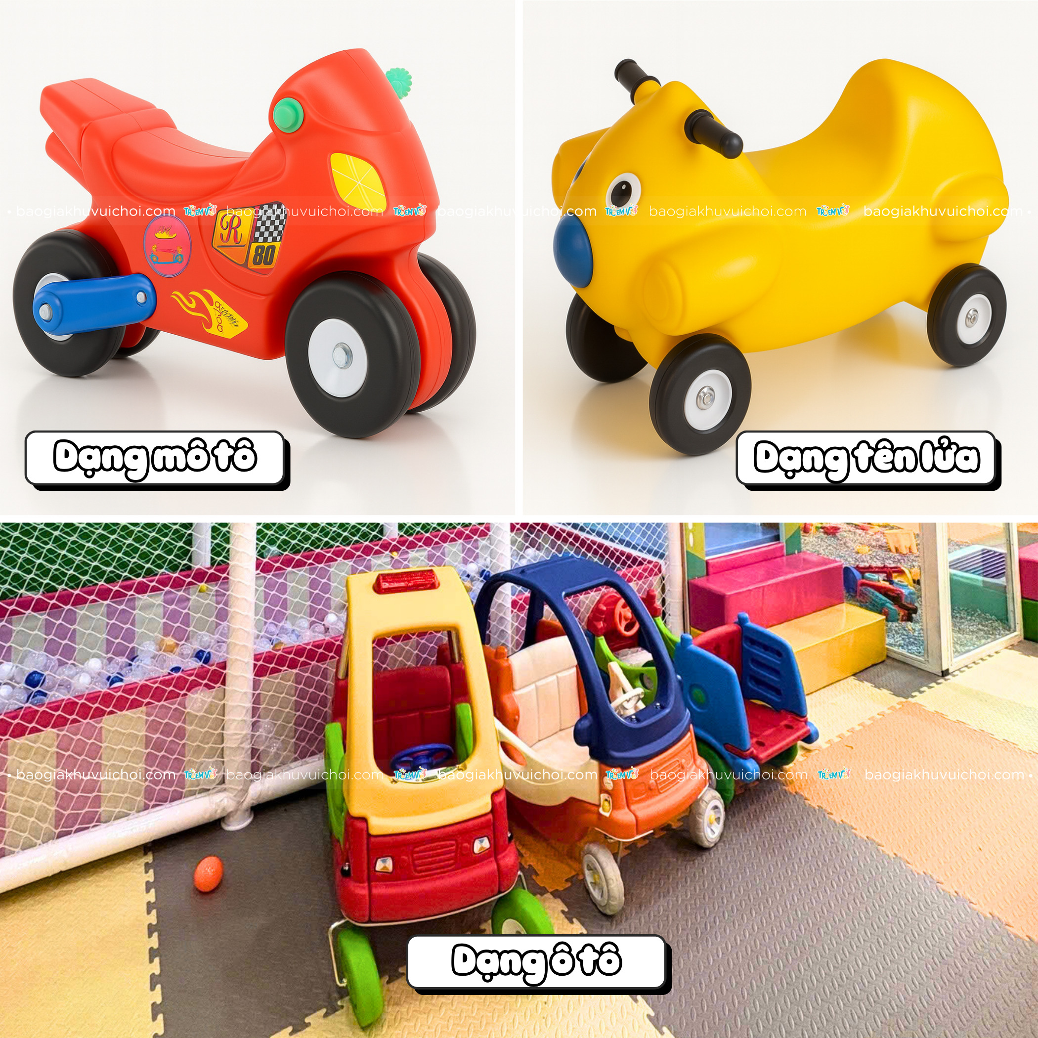Xe chòi chân khu vui chơi tạo hình xe