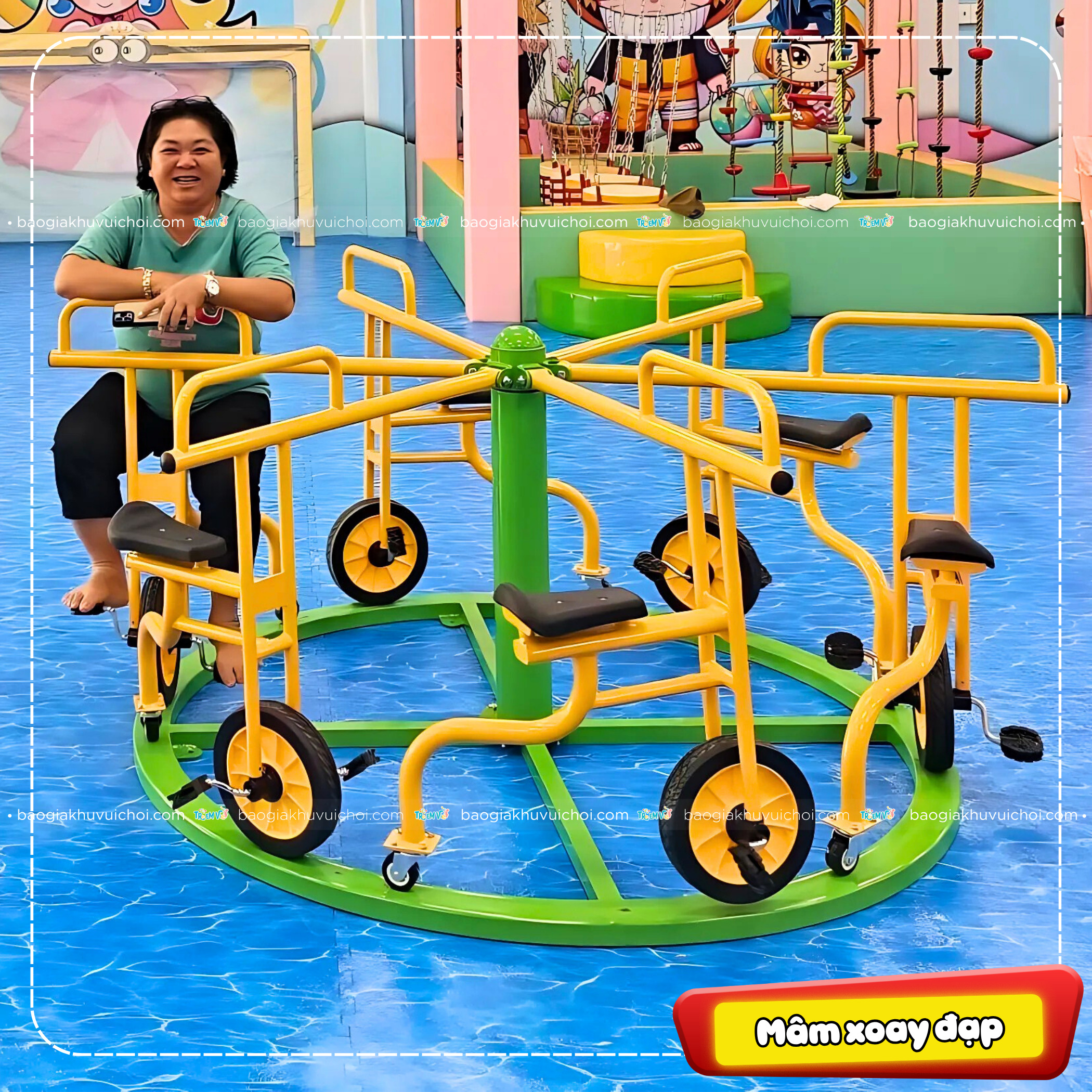 Mâm xoay khu vui chơi đạp