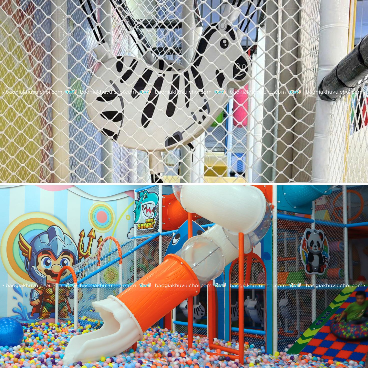 Ngựa Nhún trong nhà liên hoàn của khu vui chơi
