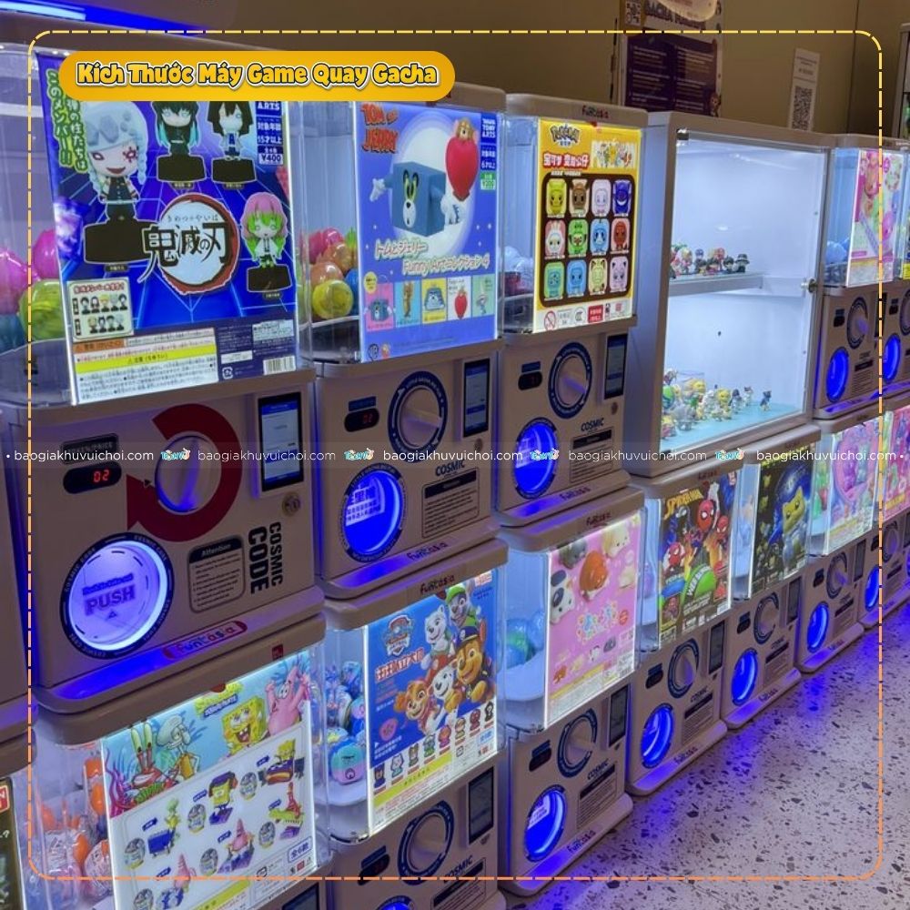 Kích thước máy game gacha hiện nay