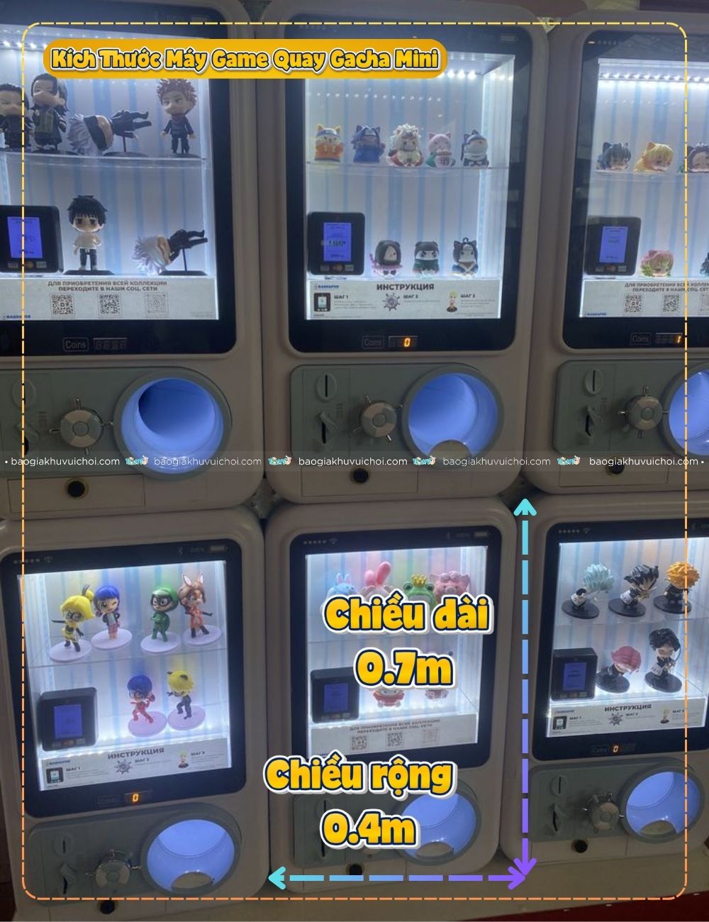 Kích thước máy game gacha mini