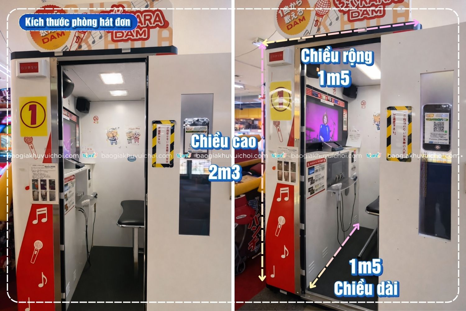 Kích thước Karaoke Box đơn hiện nay