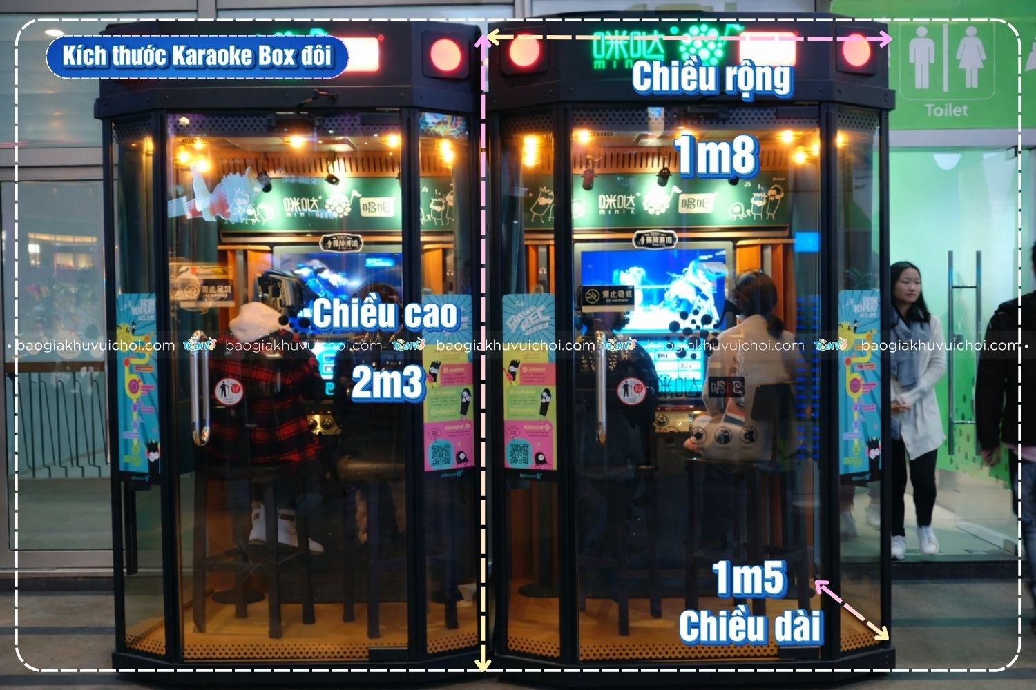 Kích thước của Karaoke Box đôi hiện nay