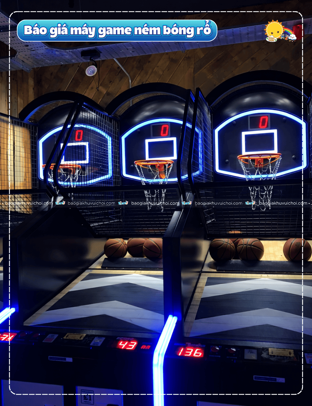 Báo giá chi tiết các dòng máy game ném bóng rổ hiện nay
