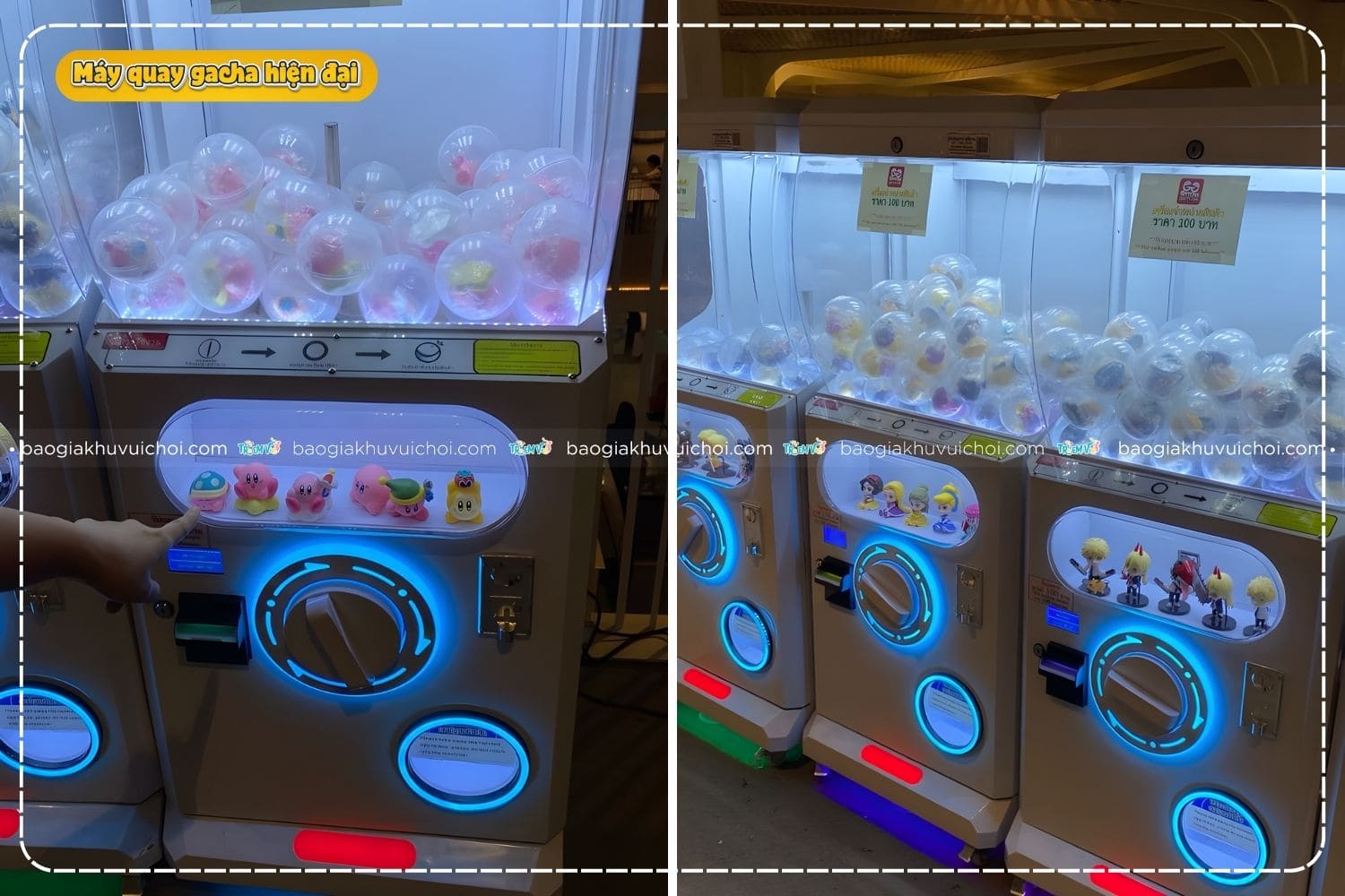 Máy quay gacha hiện đại với hệ thống đèn led bắt mắt