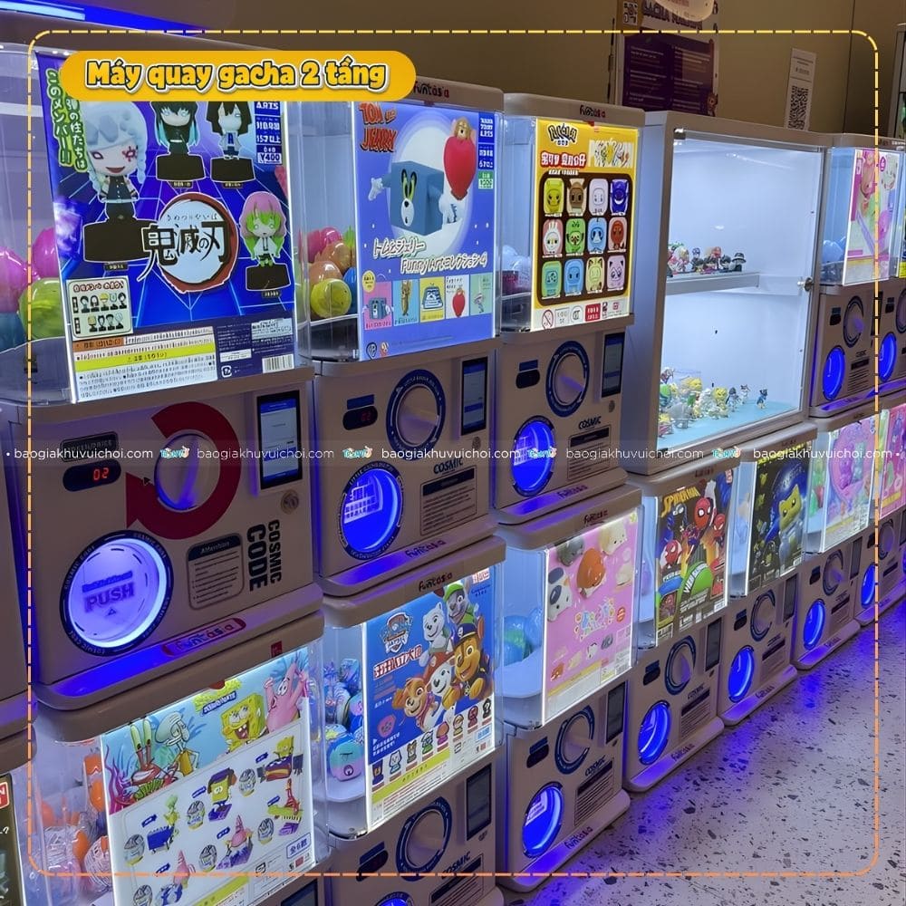 Máy quay gacha 2 tầng đa dạng sản phẩm khiến giới trẻ thích thú