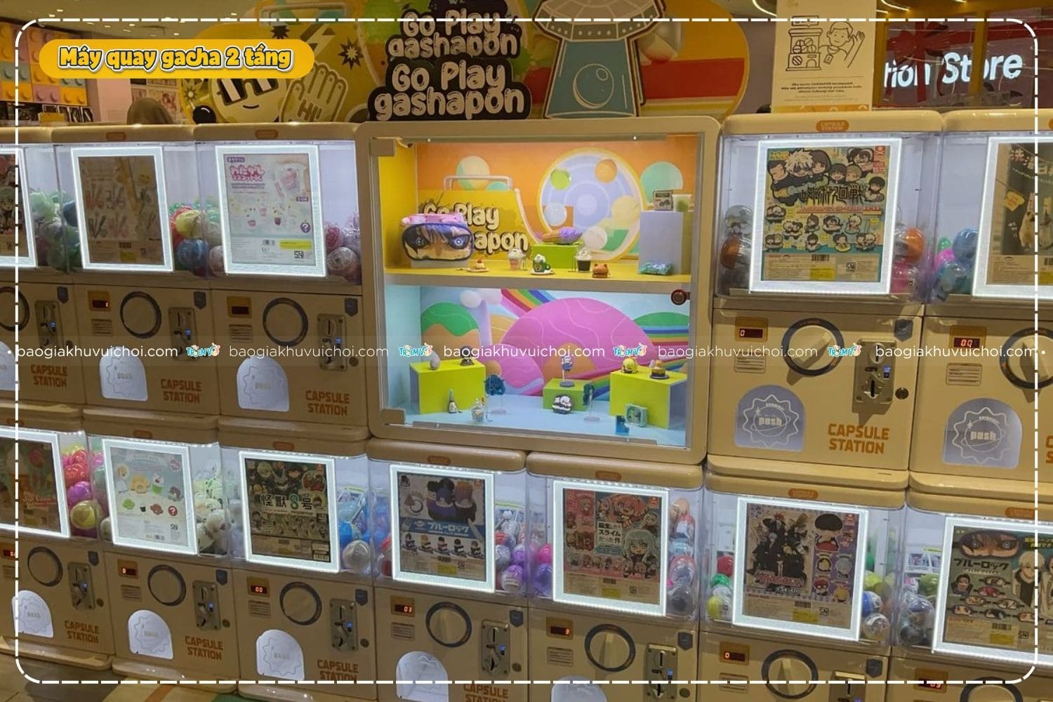 Hệ thống máy quay Gacha 2 tầng tối ưu diện tích khu vui chơi