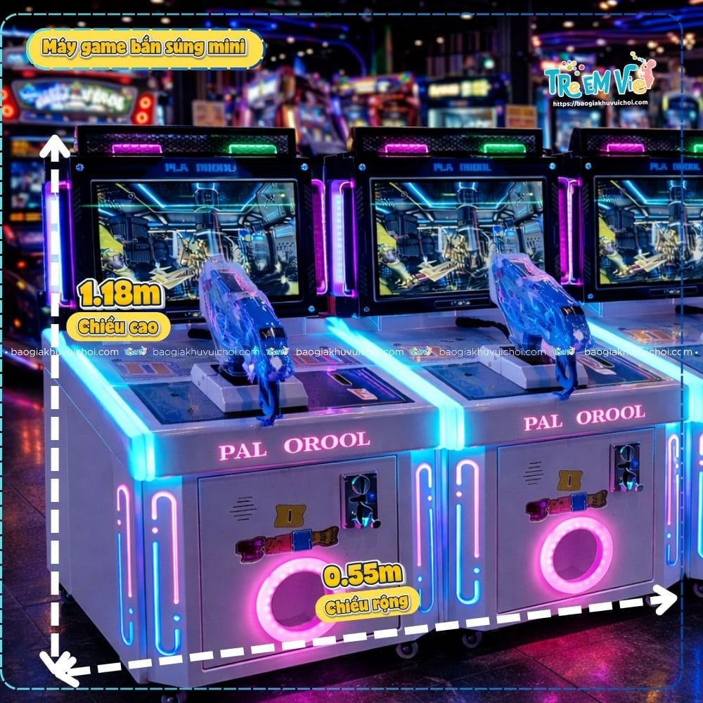Kích thước máy game bắn súng mini