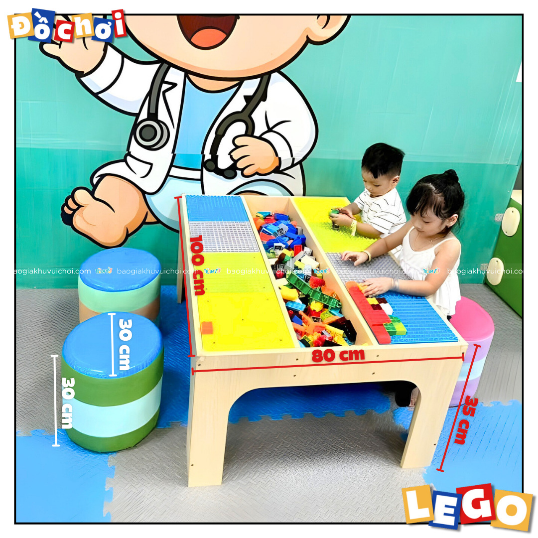 Kích thước bàn lắp ráp lego khu vui chơi