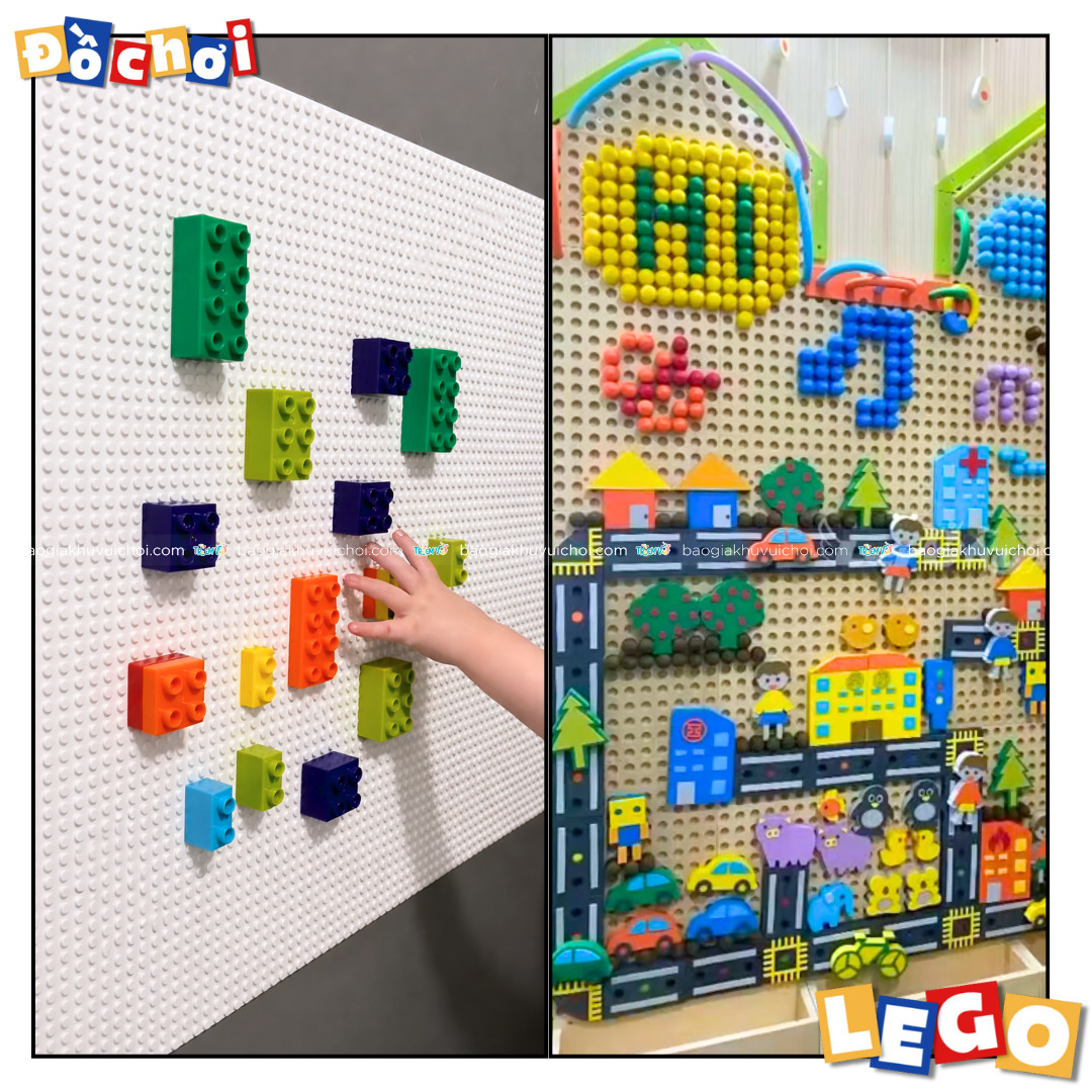 Bảng lego gắn tường khu vui chơi