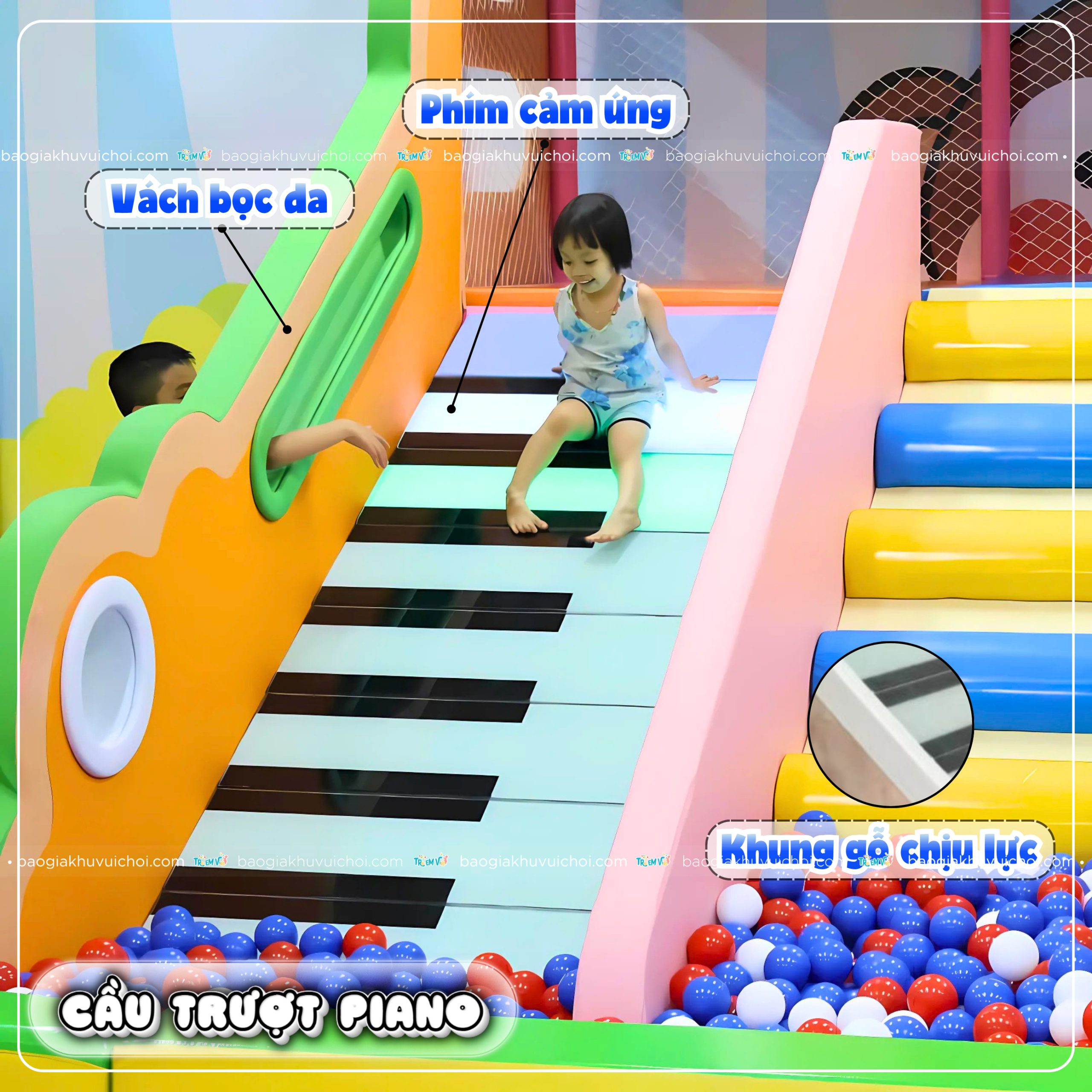 Cấu tạo của cầu trượt piano
