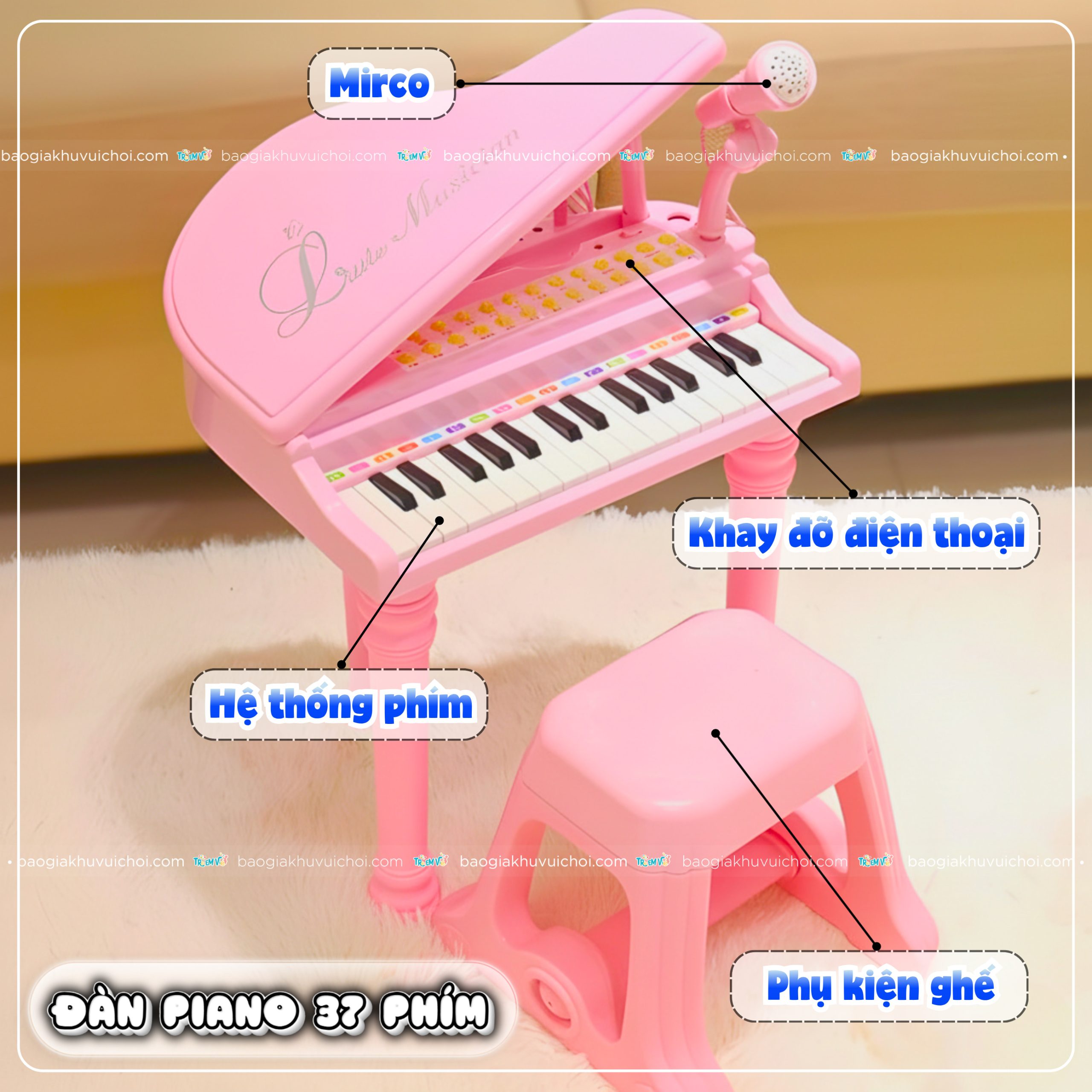 Cấu tạo của bộ đàn piano 37 phím