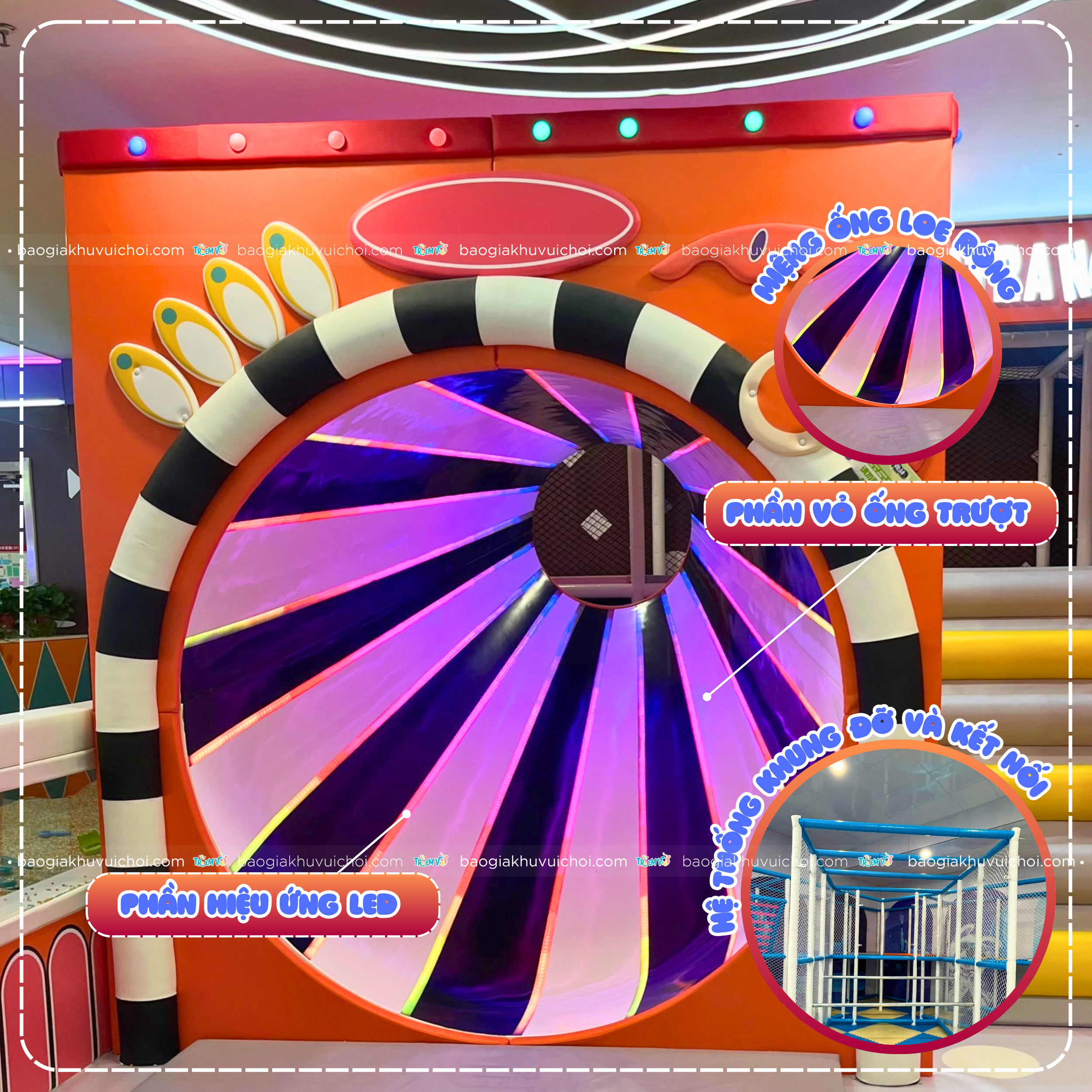 Cấu tạo của ống trượt loa khu vui chơi