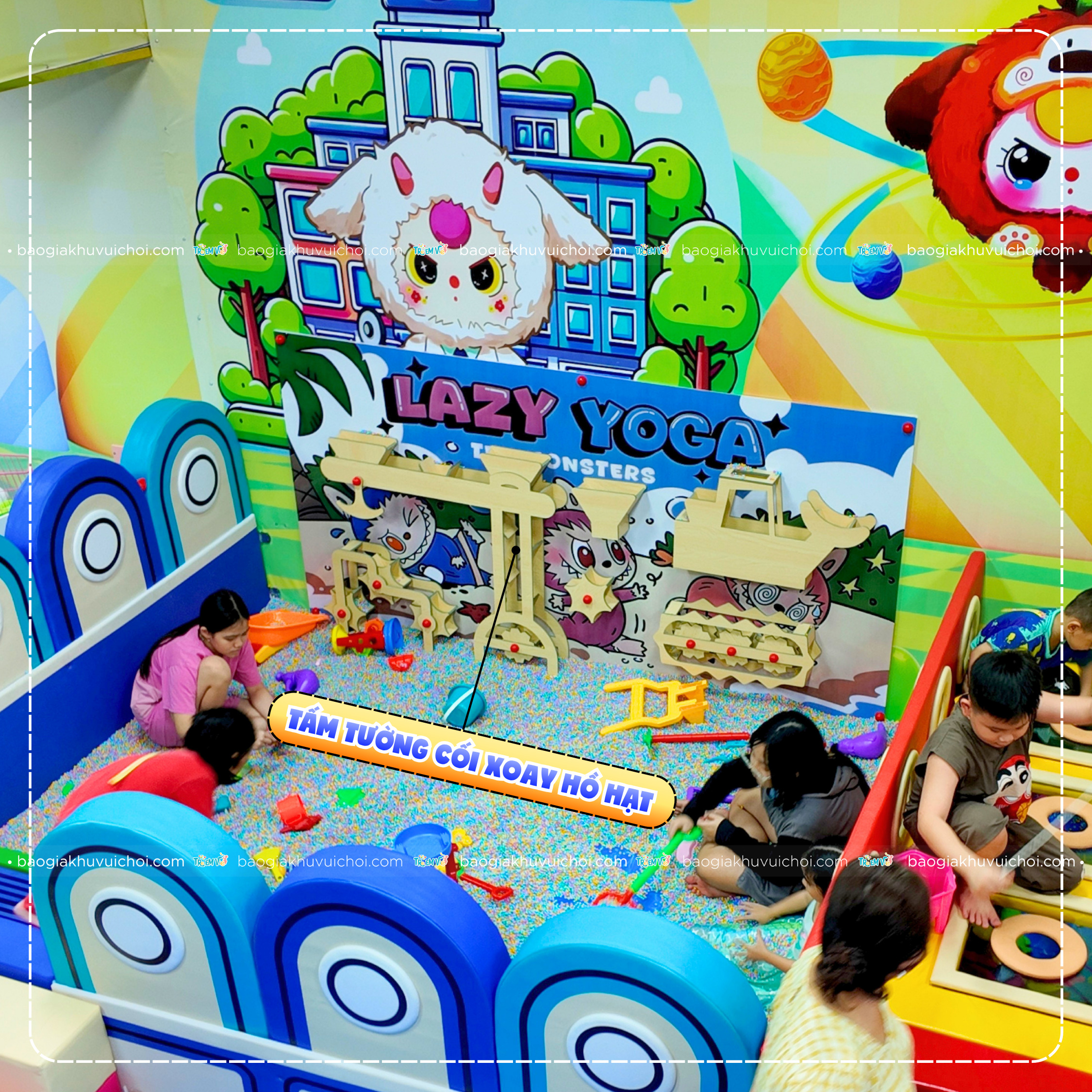 Tấm tường cối xoay hồ hạt trong khu vui chơi