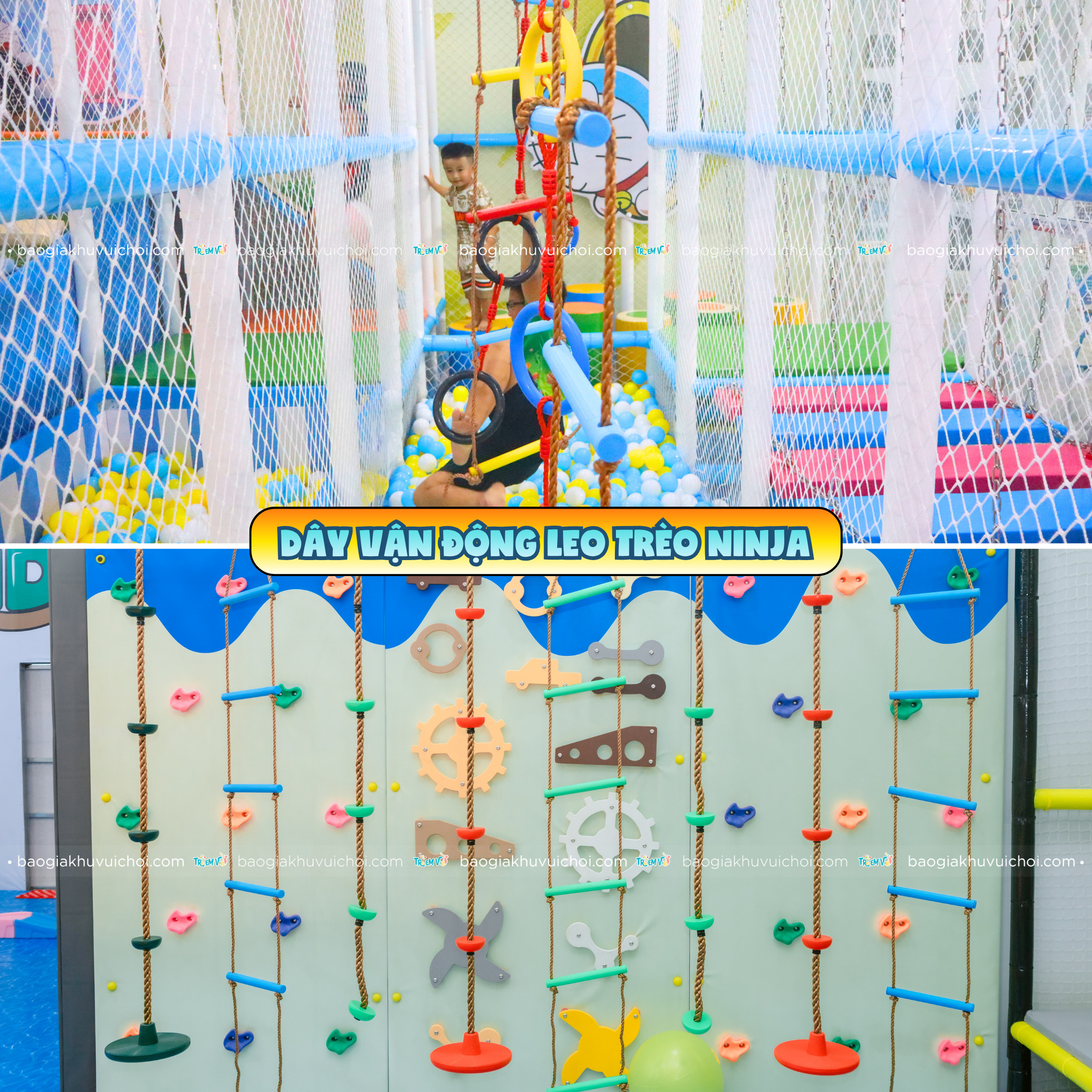 Trò chơi giữ thăng bằng - Dây vận động leo trèo Ninja