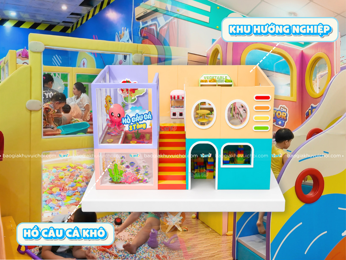 Khu hướng nghiệp 2 tầng kết hợp hồ câu cá khô 2 tầng
