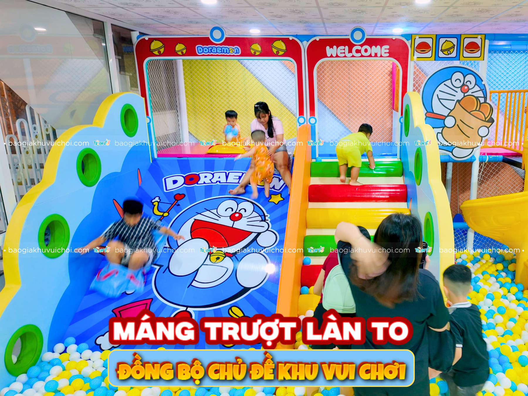 Máng trượt làn to đồng bộ chủ đề khu vui chơi
