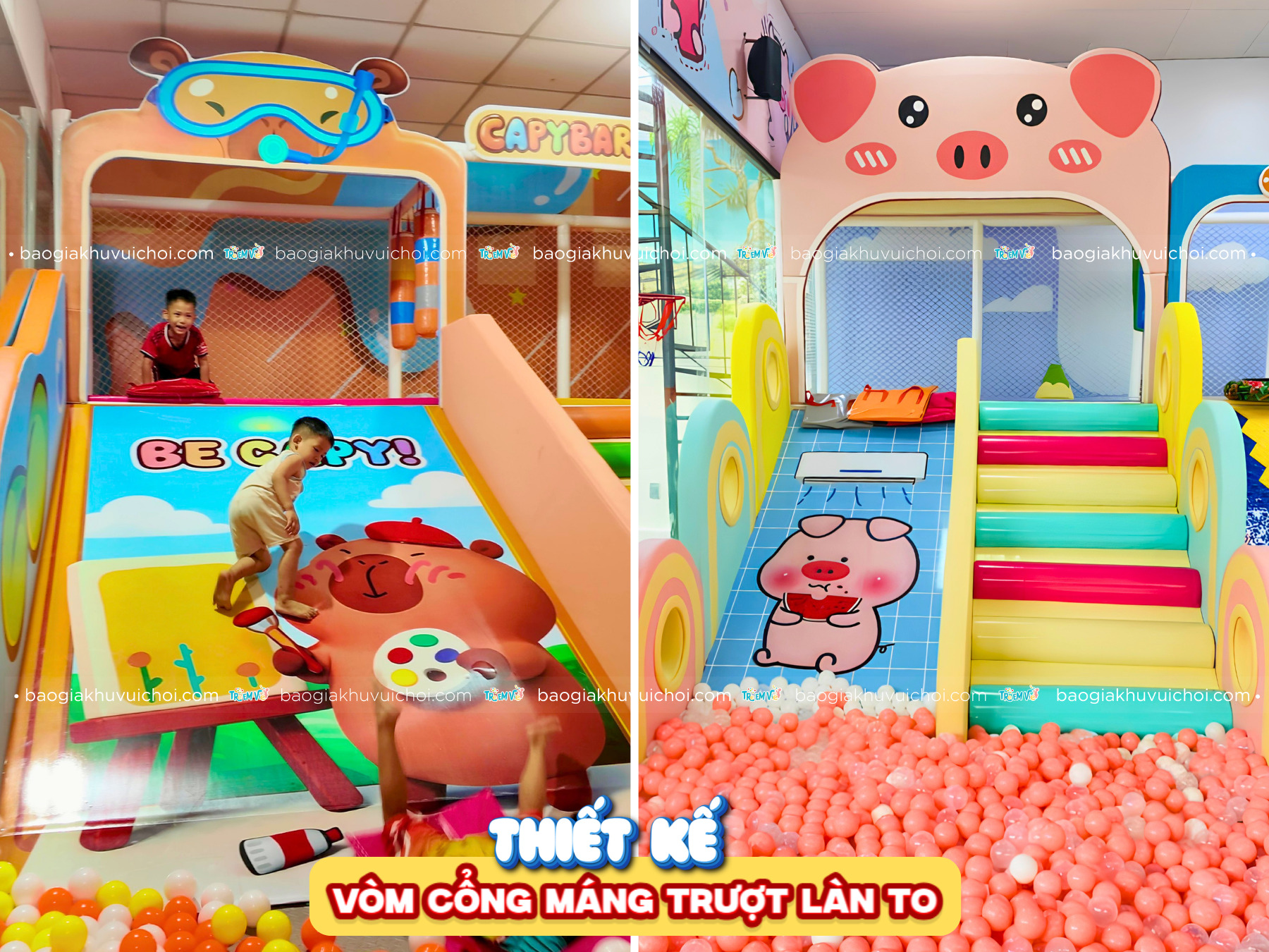 Thiết kế vòm cổng máng trượt làn to