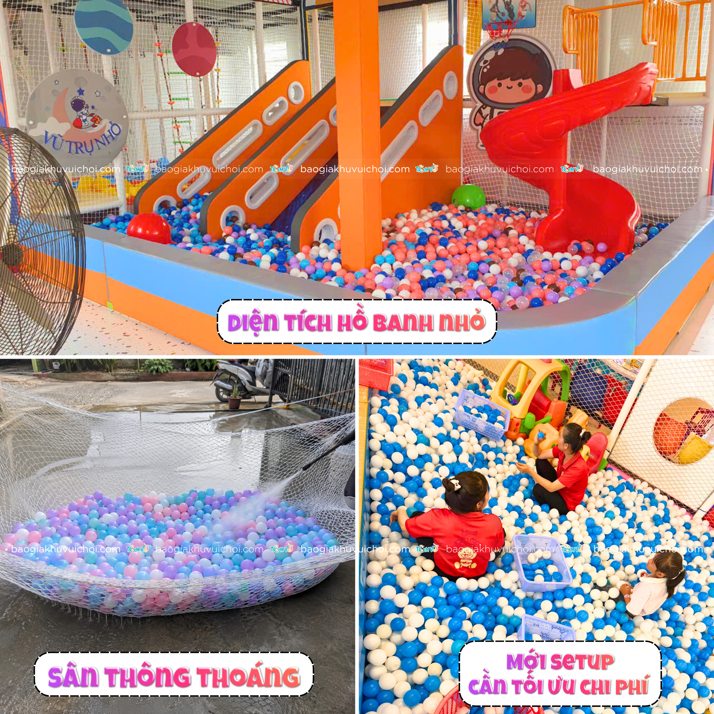 Mô hình phù hợp vệ sinh bóng nhựa nhà banh khu vui chơi thủ công