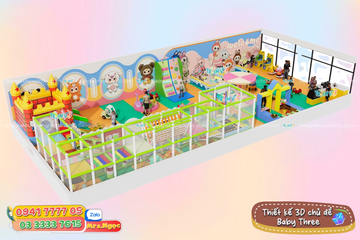 Mô hình 3D thiết kế khu vui chơi trẻ em - chủ đề Baby Three.jpg