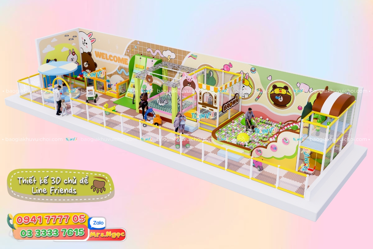 Mô hình 3D thiết kế khu vui chơi trẻ em - chủ đề Line Friends.jpg