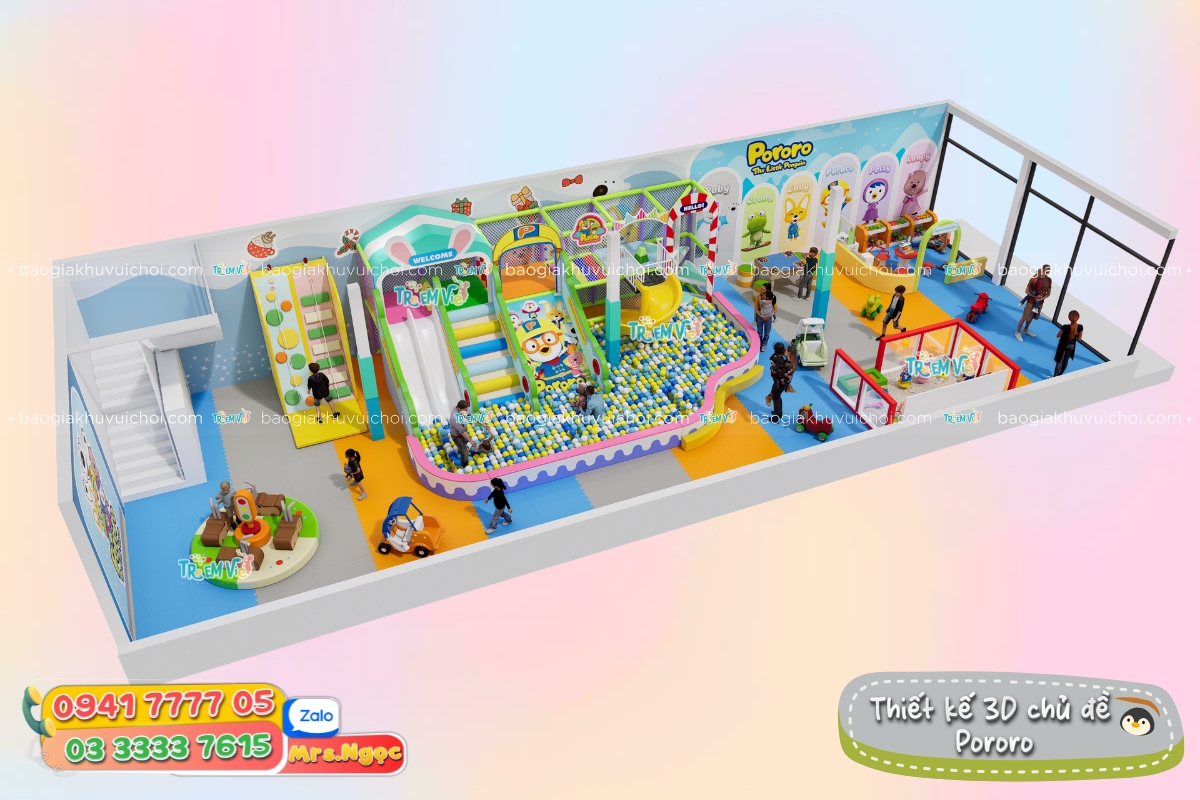Mô hình 3D thiết kế khu vui chơi trẻ em - chủ đề Pororo.jpg