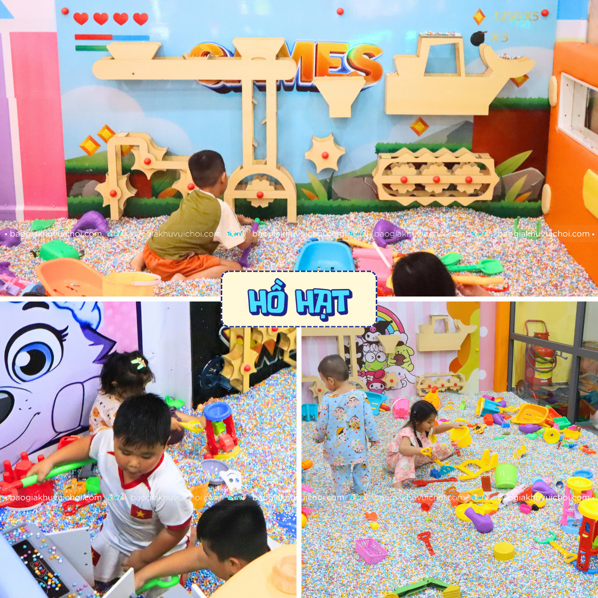 Khu hồ hạt dành cho các bé nhỏ tuổi