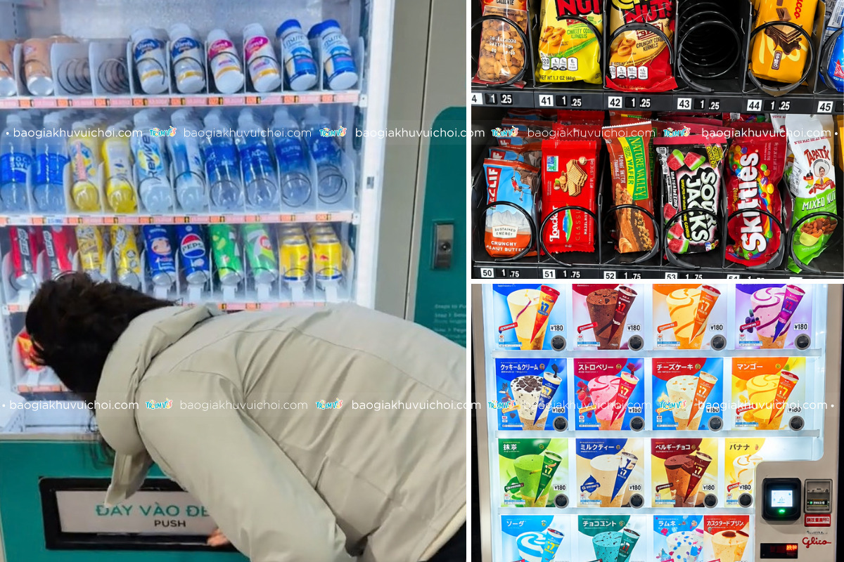 Các loại máy bán đồ ăn tự động có thể đặt tại khu vui chơi trẻ em