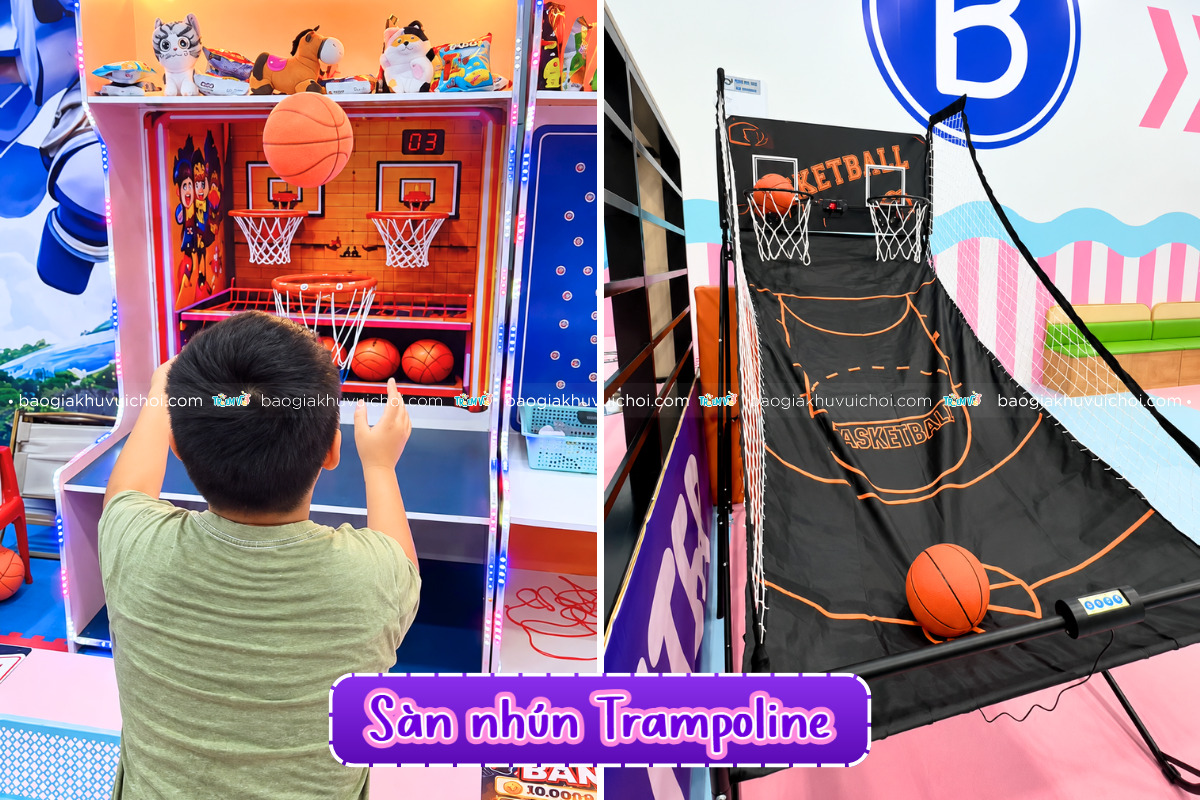 Máy game ném bóng rổ thịnh hành tại nhiều khu vui chơi trẻ em